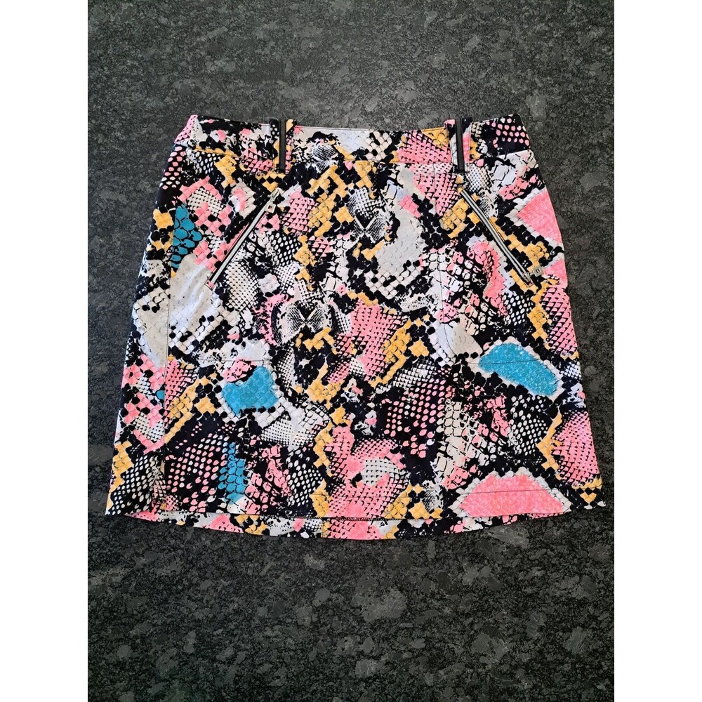 Jamie Sadock Women's Multicolor Snakeskin Allover Print Tennis Golf Skirt Size 8